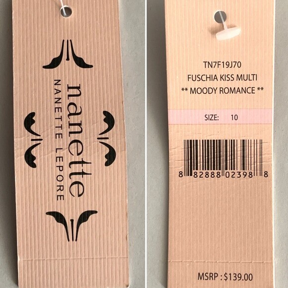 Nanette Lepore Shift Dress Fuchsia Kiss Chiffon Moody Romance 10 - Picture 9 of 13